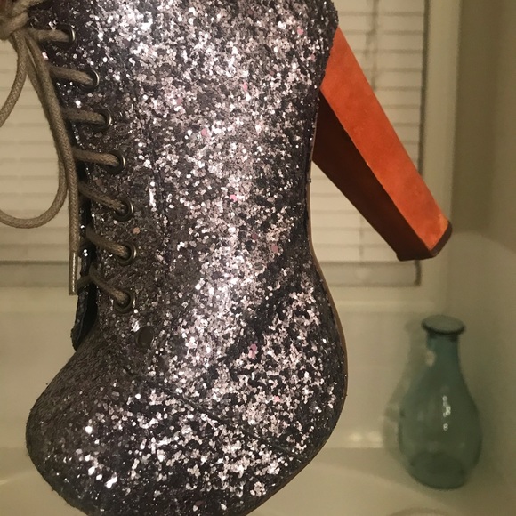 Jeffrey Campbell Lita Booties (Pewter Glitter) - Picture 3 of 6
